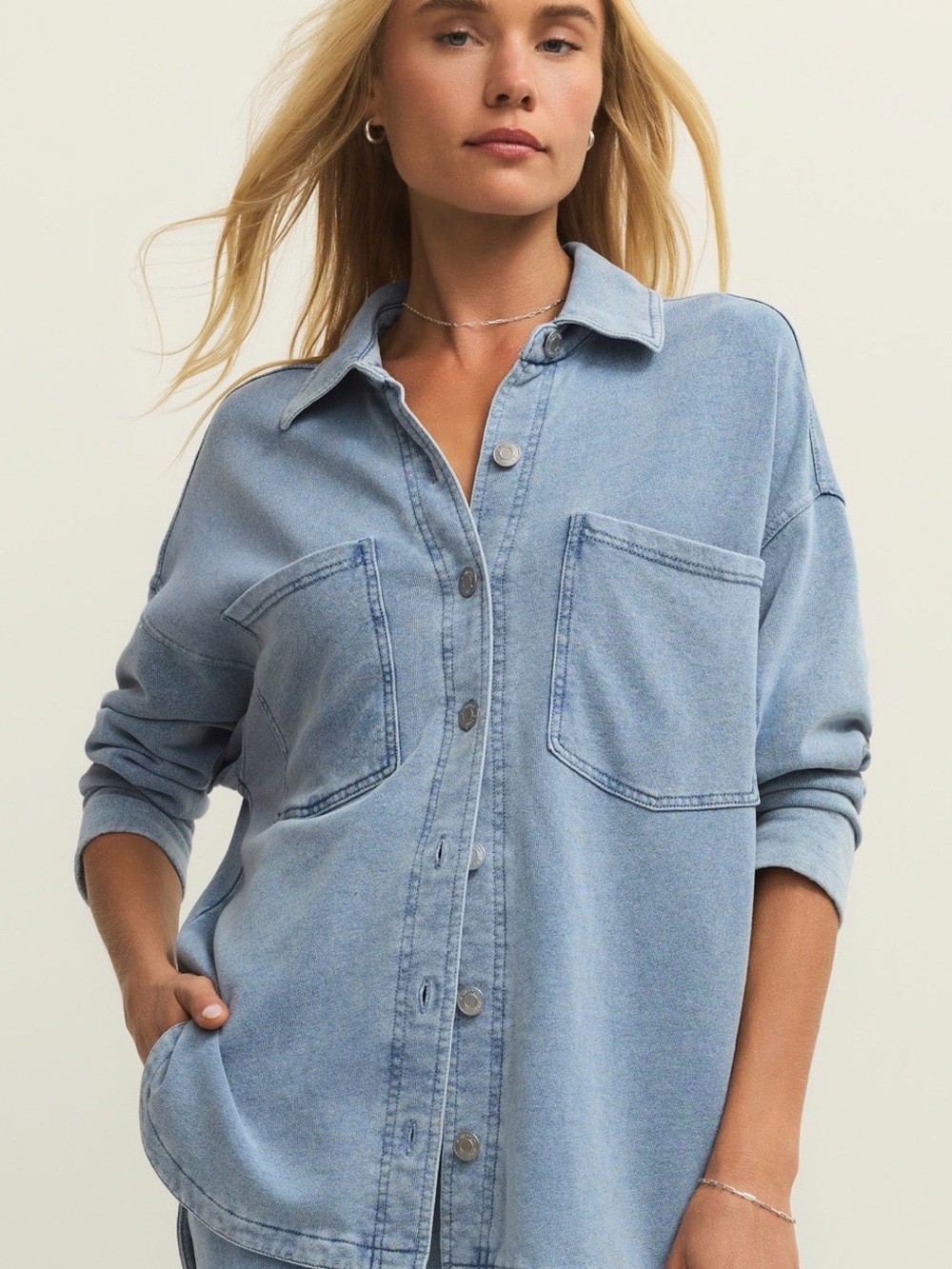 Z Supply Light Blue Denim Shirt Jacket